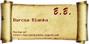 Barcsa Bianka névjegykártya